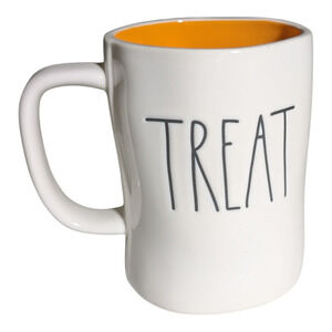 Rae Dunn - Double-Sided Halloween Mug NEW Trick on One Side Treat On the Other